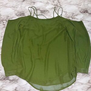 Daily Look Long Sleeve Blouse Green Women M Cottage Boho Preppy Academia Fairy